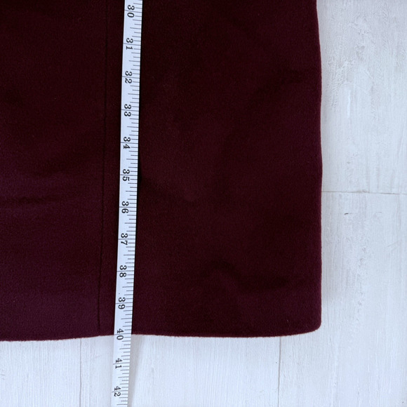 Talbots Double Breasted Wool Blend Pea Coat Plus Size 3XL Burgundy Wine Academia - Picture 14 of 16